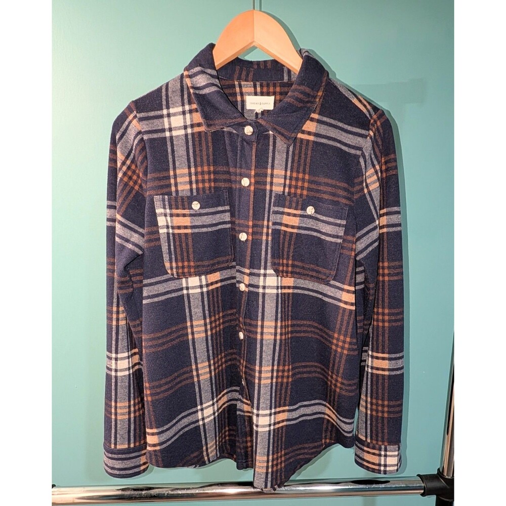 Thread & Supply Women’s Size Medium Flannel Button Down Plaid